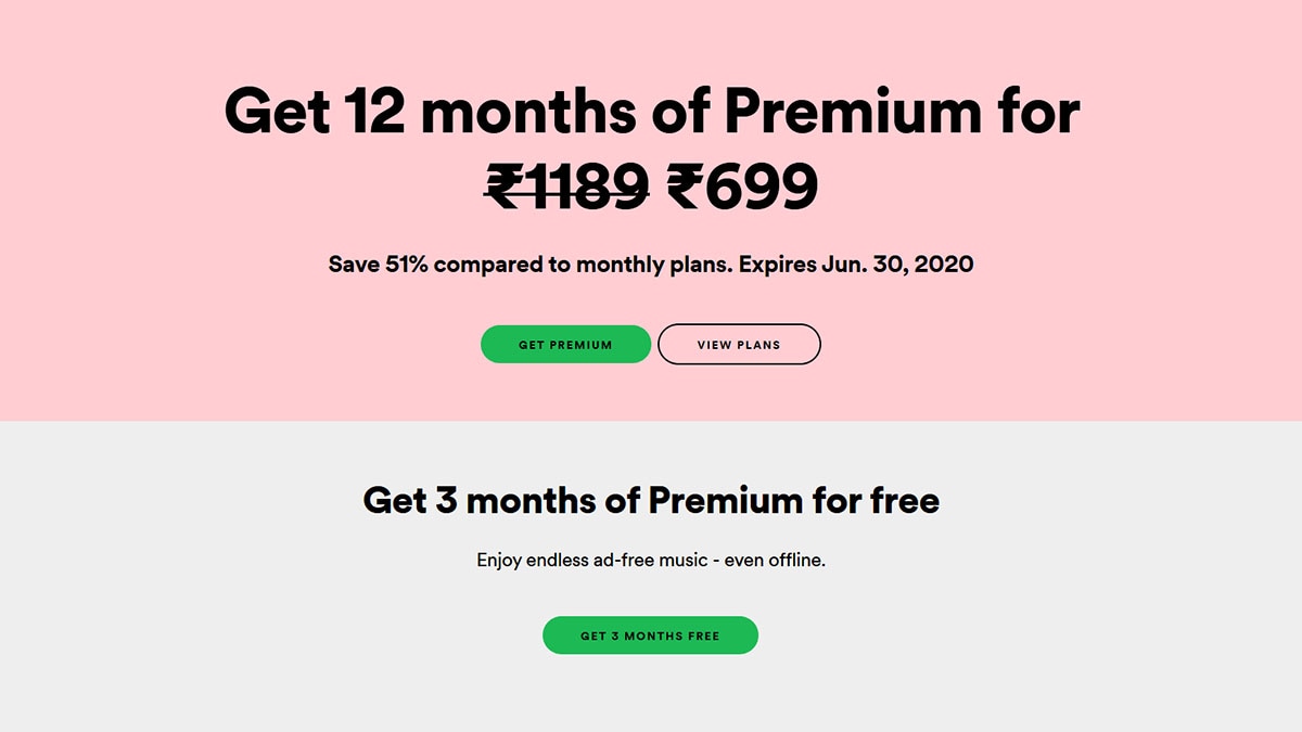 Spotify 1 month free trial